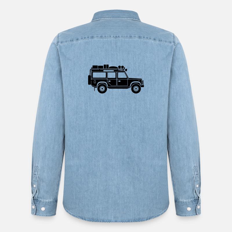 Defender D110 Expedition - Männer Jeanshemd Organic von Stanley/Stella - verwaschenes Hellblau