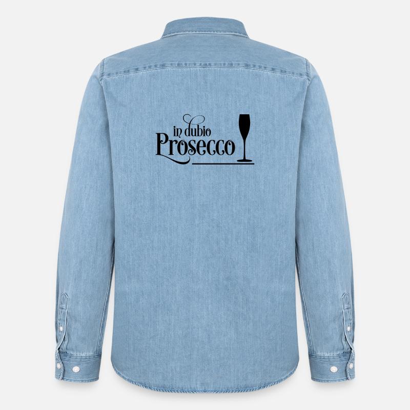 Prosecco - Männer Jeanshemd Organic von Stanley/Stella - verwaschenes Hellblau