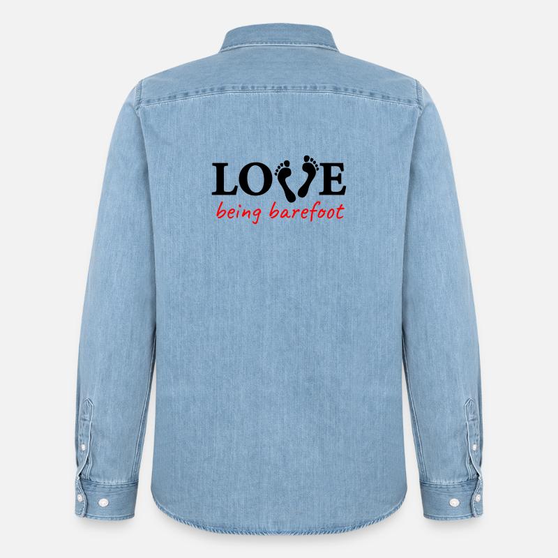 love being barefoot Version 2 - es lieben, barfuß - Männer Jeanshemd Organic von Stanley/Stella - verwaschenes Hellblau