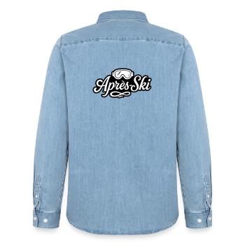 Après-ski ski goggles Piste - Men’s Organic Denim Shirt by Stanley/Stella - light wash - Back - AI Model Male 185 light (185cm)