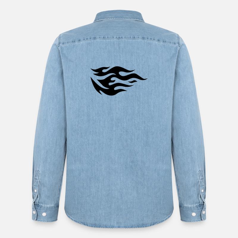 Flammen eines Feuers - Männer Jeanshemd Organic von Stanley/Stella - verwaschenes Hellblau