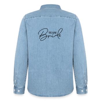 Team Bride JGA Accessoires Junggesellinnenabschied - Männer Jeanshemd Organic von Stanley/Stella - verwaschenes Hellblau - Hinten - AI Model Male 185 light (185cm)
