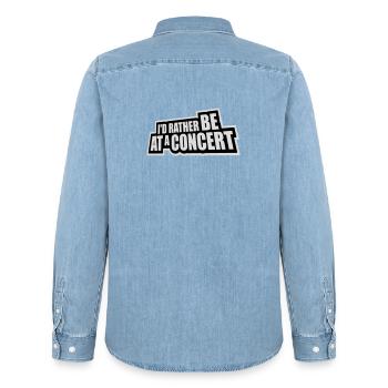 I'd Rather Be At A Concert Lustig Musik Konzert - Men’s Organic Denim Shirt by Stanley/Stella - light wash - Back - AI Model Male 185 light (185cm)