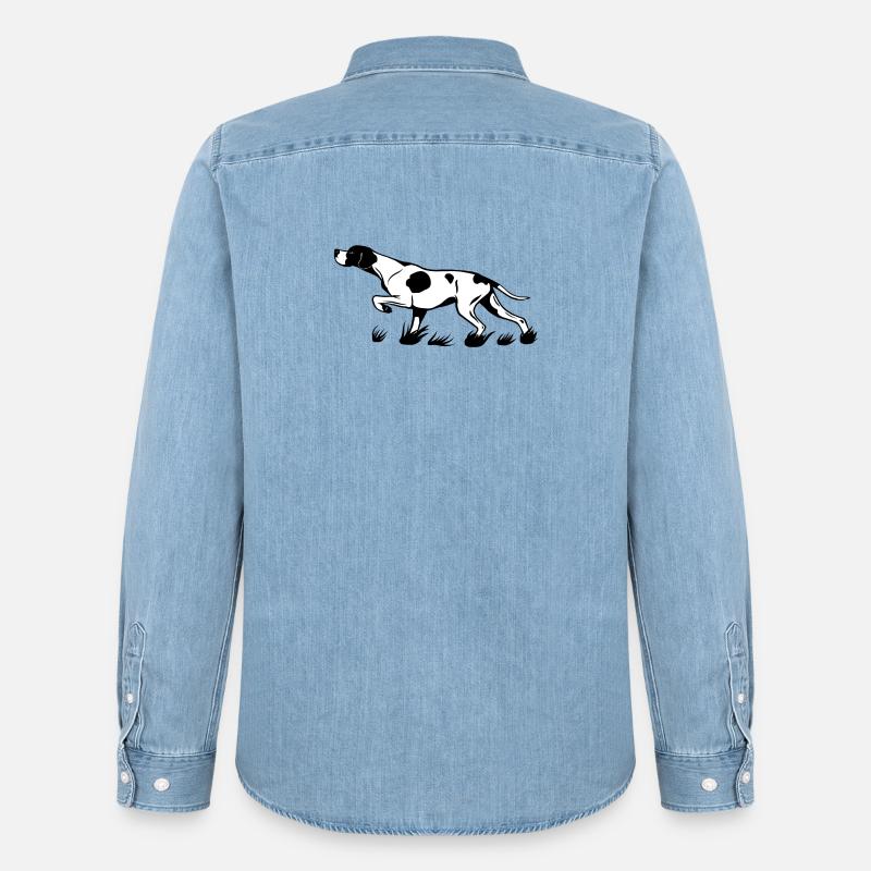 Pointer vorstehend - Männer Jeanshemd Organic von Stanley/Stella - verwaschenes Hellblau