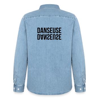Danseuse - Danse - Chemise en denim homme bio Stanley/Stella - bleu clair délavé - Dos - AI Model Male 185 light (185cm)