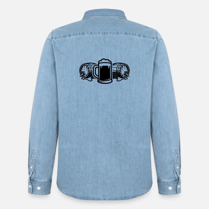Bierfass Symbol Bier - Männer Jeanshemd Organic von Stanley/Stella - verwaschenes Hellblau