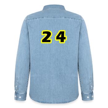 24 Zahl symbol - Männer Jeanshemd Organic von Stanley/Stella - verwaschenes Hellblau - Hinten - AI Model Male 185 light (185cm)