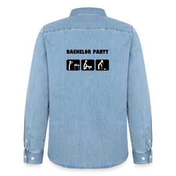 Célébration du baccalauréat - Chemise en denim homme bio Stanley/Stella - bleu clair délavé - Dos - AI Model Male 185 light (185cm)