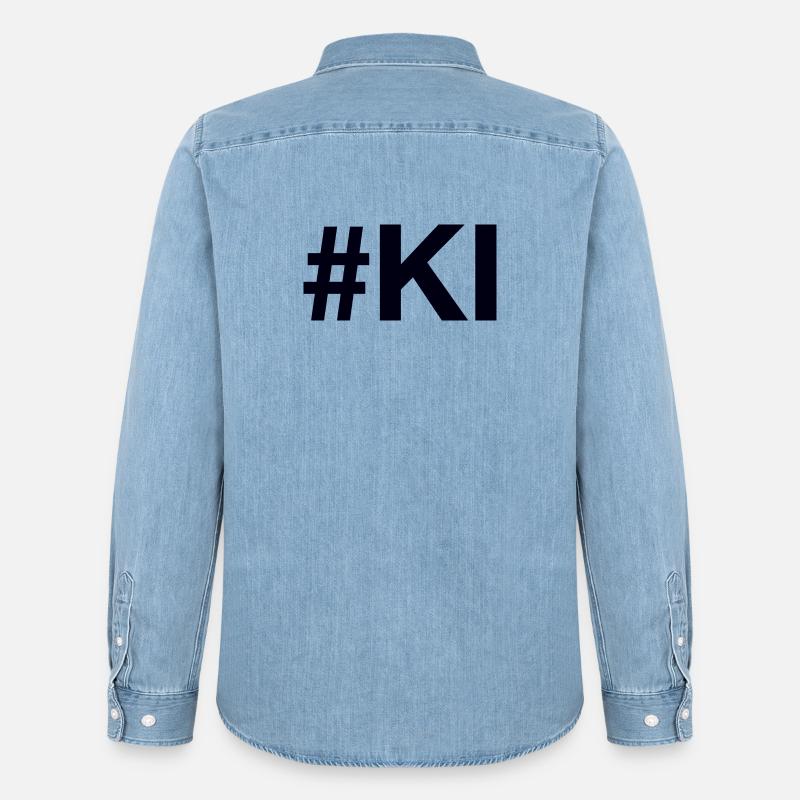 KI künstliche Intelligenz Artificial Intelligence - Männer Jeanshemd Organic von Stanley/Stella - verwaschenes Hellblau