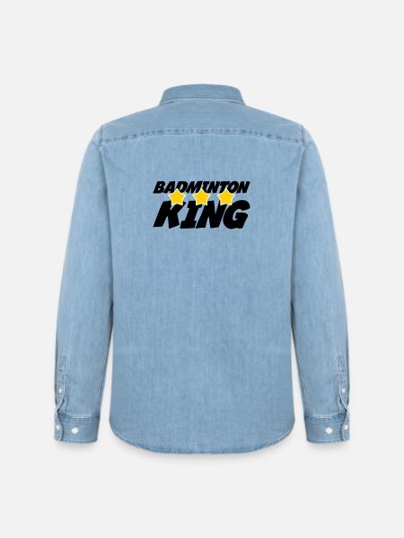 The King of Badminton - Men’s Organic Denim Shirt by Stanley/Stella - light wash