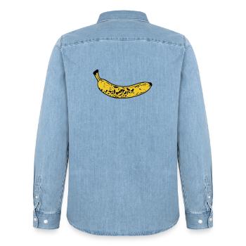 Banane - Männer Jeanshemd Organic von Stanley/Stella - verwaschenes Hellblau - Hinten - AI Model Male 185 light (185cm)