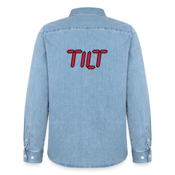 Tilt | durch drehen | durchgeknallt - Chemise en denim homme bio Stanley/Stella - bleu clair délavé - Dos - AI Model Male 185 light (185cm)