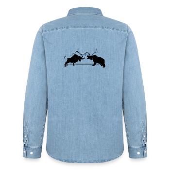 Bulle VS Ours - Chemise en denim homme bio Stanley/Stella - bleu clair délavé - Dos - AI Model Male 185 light (185cm)