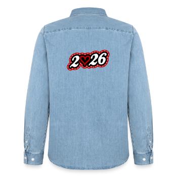 Cœur 2026 - Chemise en denim homme bio Stanley/Stella - bleu clair délavé - Dos - AI Model Male 185 light (185cm)