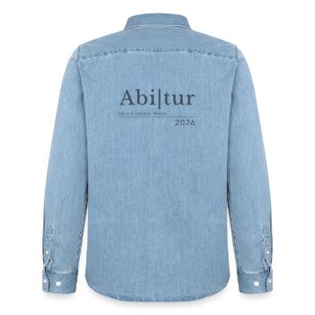 Abitur 2026 - Männer Jeanshemd Organic von Stanley/Stella - verwaschenes Hellblau - Hinten - AI Model Male 185 light (185cm)