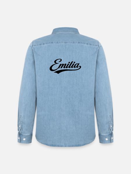 emilia name first last family gift - Men’s Organic Denim Shirt by Stanley/Stella - light wash