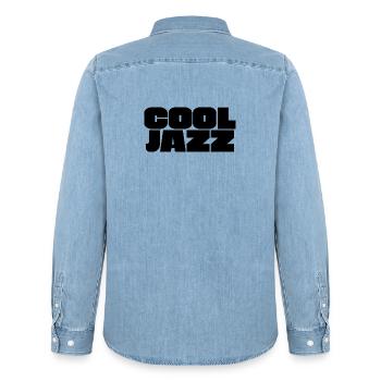 Bold Cool Jazz Logo - Männer Jeanshemd Organic von Stanley/Stella - verwaschenes Hellblau - Hinten - AI Model Male 185 light (185cm)