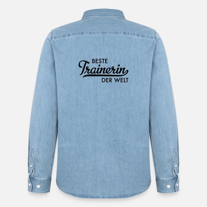 beste trainerin der welt - Männer Jeanshemd Organic von Stanley/Stella - verwaschenes Hellblau