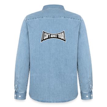 I Can't Adult Today Funny Adult Saying Logo - Men’s Organic Denim Shirt by Stanley/Stella - light wash - Back - AI Model Male 185 light (185cm)