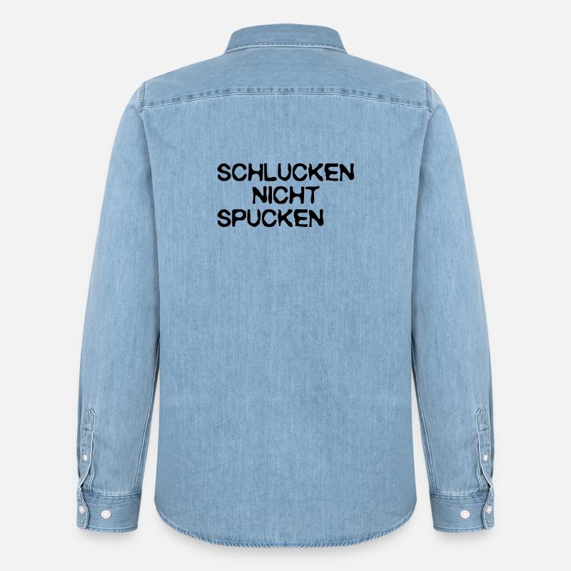 schlucken, nicht spucken - Männer Jeanshemd Organic von Stanley/Stella - verwaschenes Hellblau