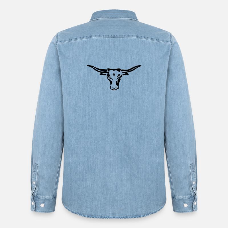texas longhorn exit-shirt - Männer Jeanshemd Organic von Stanley/Stella - verwaschenes Hellblau