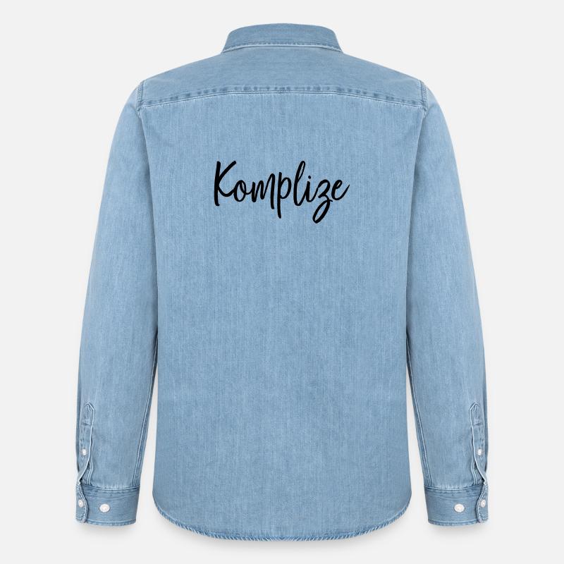 Komplize Freund Partner Geschenk - Männer Jeanshemd Organic von Stanley/Stella - verwaschenes Hellblau