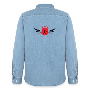 Baseball - Sport - Chemise en denim homme bio Stanley/Stella - bleu clair délavé - Dos - AI Model Male 185 light (185cm)