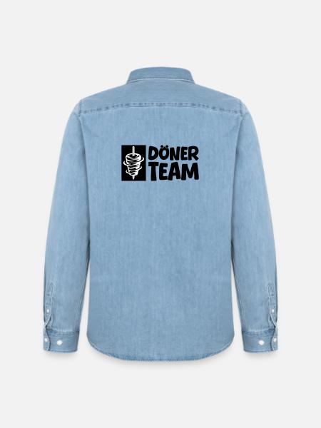 Döner Team - Männer Jeanshemd Organic von Stanley/Stella - verwaschenes Hellblau