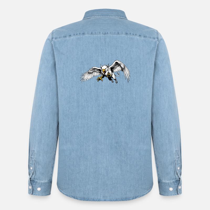 Rostocker Greif - Männer Jeanshemd Organic von Stanley/Stella - verwaschenes Hellblau