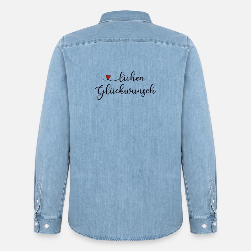 herzlichen Glückwunsch - Männer Jeanshemd Organic von Stanley/Stella - verwaschenes Hellblau