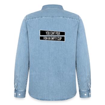 You Can't Pour From An Empty Cup Self Care - Men’s Organic Denim Shirt by Stanley/Stella - light wash - Back - AI Model Male 185 light (185cm)