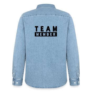team_member- - Chemise en denim homme bio Stanley/Stella - bleu clair délavé - Dos - AI Model Male 185 light (185cm)