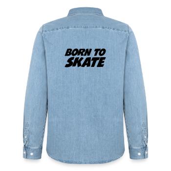 Born to Skate - Chemise en denim homme bio Stanley/Stella - bleu clair délavé - Dos - AI Model Male 185 light (185cm)