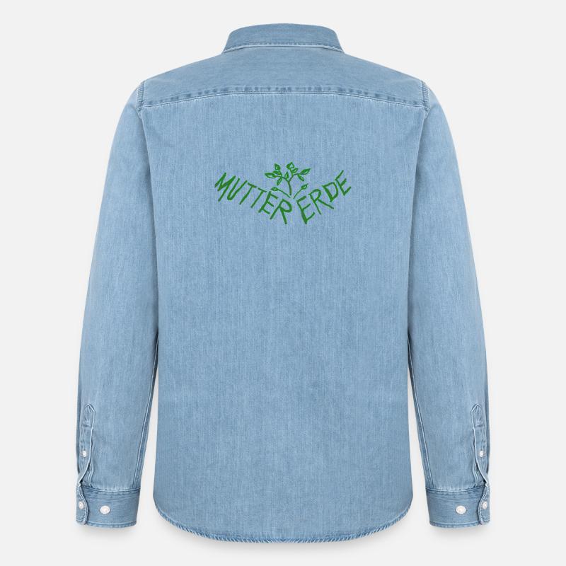 Mutter Erde - Schuetze Mutter Erde - Männer Jeanshemd Organic von Stanley/Stella - verwaschenes Hellblau