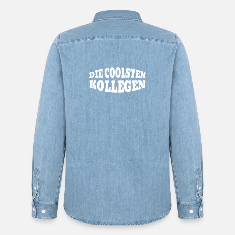 Die Coolsten Kollegen - Männer Jeanshemd Organic von Stanley/Stella - verwaschenes Hellblau