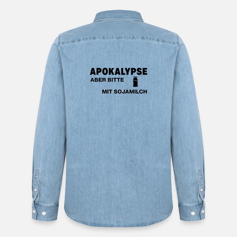 Apokalypse – aber bitte mit Sojamilch - Männer Jeanshemd Organic von Stanley/Stella - verwaschenes Hellblau