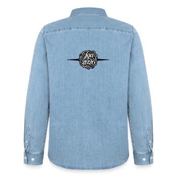 Jga 2026 Bachelor Party - Men’s Organic Denim Shirt by Stanley/Stella - light wash - Back - AI Model Male 185 light (185cm)