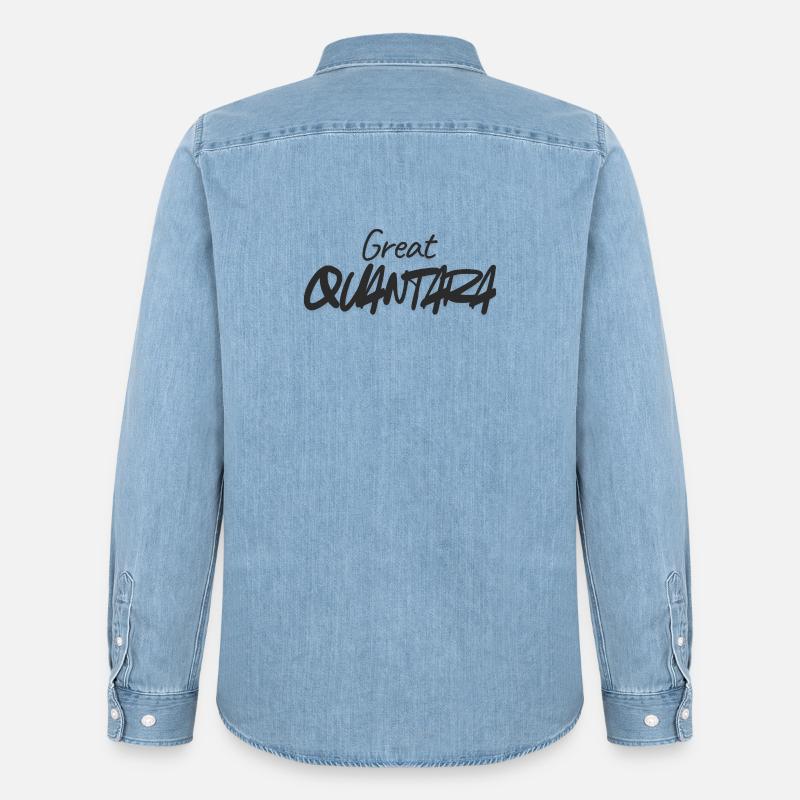 Great Quantity Graffiti Script - Men’s Organic Denim Shirt by Stanley/Stella - light wash