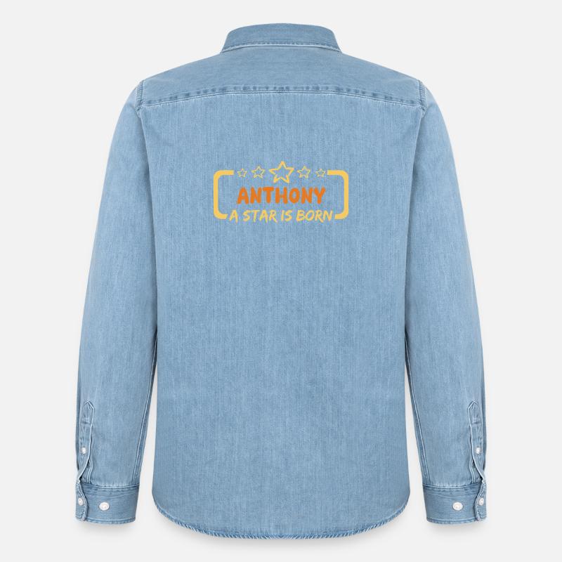 Anthony - Männer Jeanshemd Organic von Stanley/Stella - verwaschenes Hellblau
