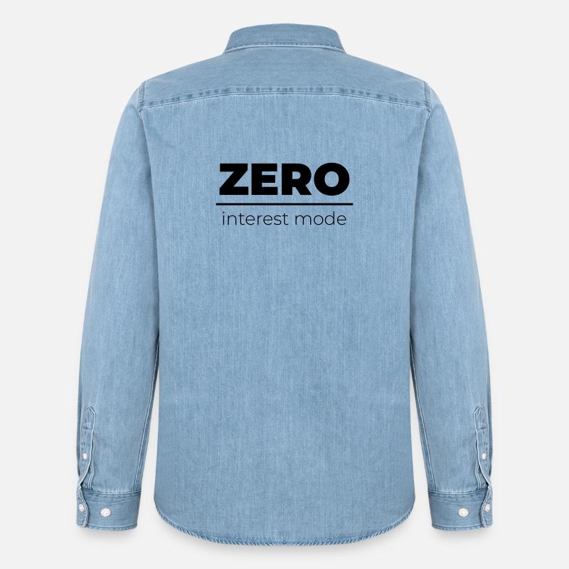Zero Interest Mode | Minimal Statement - Männer Jeanshemd Organic von Stanley/Stella - verwaschenes Hellblau