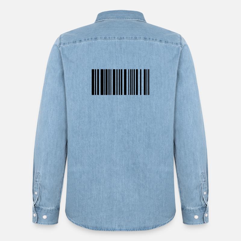 barcode - Männer Jeanshemd Organic von Stanley/Stella - verwaschenes Hellblau