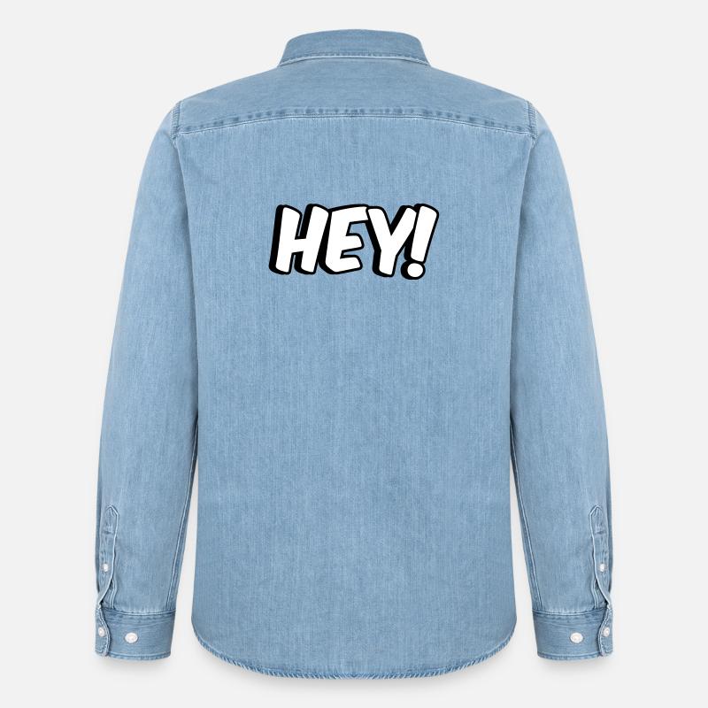 Hey Conception comique - Chemise en denim homme bio Stanley/Stella - bleu clair délavé