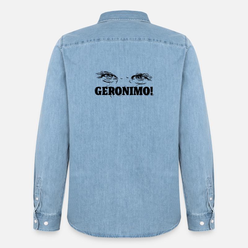 Geronimo! - Chemise en denim homme bio Stanley/Stella - bleu clair délavé