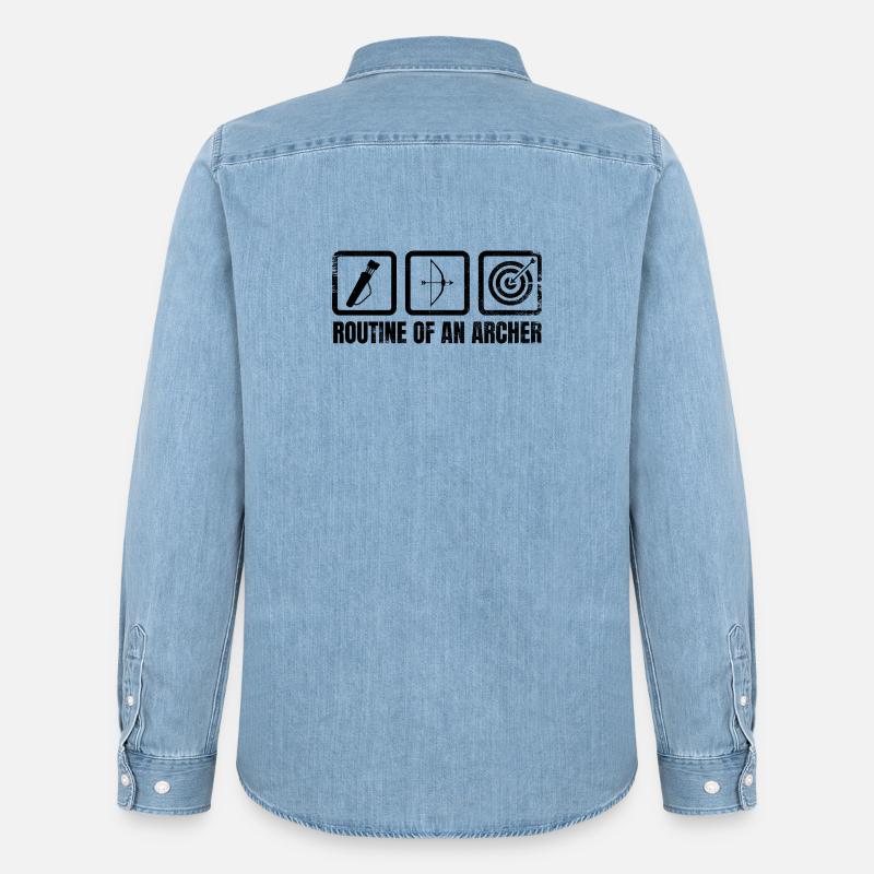 Bogenschützen Routine - Männer Jeanshemd Organic von Stanley/Stella - verwaschenes Hellblau