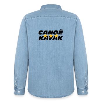 Canoë Kayak - Chemise en denim homme bio Stanley/Stella - bleu clair délavé - Dos - AI Model Male 185 light (185cm)