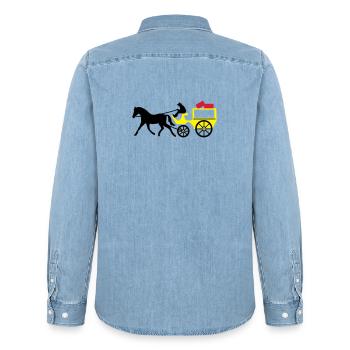 postkutsche post transport - Männer Jeanshemd Organic von Stanley/Stella - verwaschenes Hellblau - Hinten - AI Model Male 185 light (185cm)
