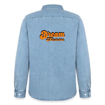 Dream Team Retro Style Design - Chemise en denim homme bio Stanley/Stella - bleu clair délavé - Dos - AI Model Male 185 light (185cm)