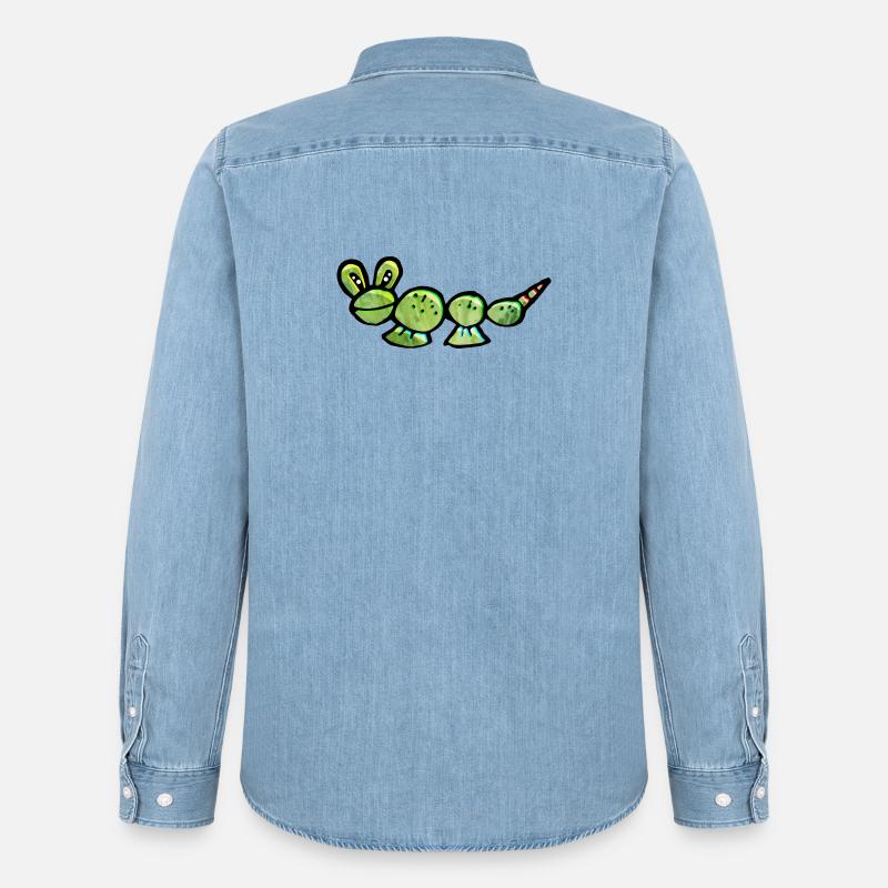Crazy Raupe vom Mars - Männer Jeanshemd Organic von Stanley/Stella - verwaschenes Hellblau