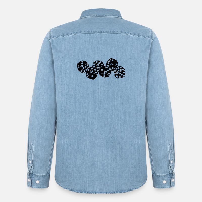 Sechs Würfel nebeneinander - Männer Jeanshemd Organic von Stanley/Stella - verwaschenes Hellblau