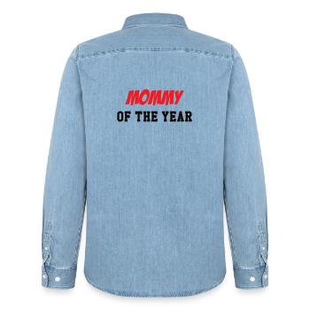 Mom of the Year - Mother's Day - Men’s Organic Denim Shirt by Stanley/Stella - light wash - Back - AI Model Male 185 light (185cm)